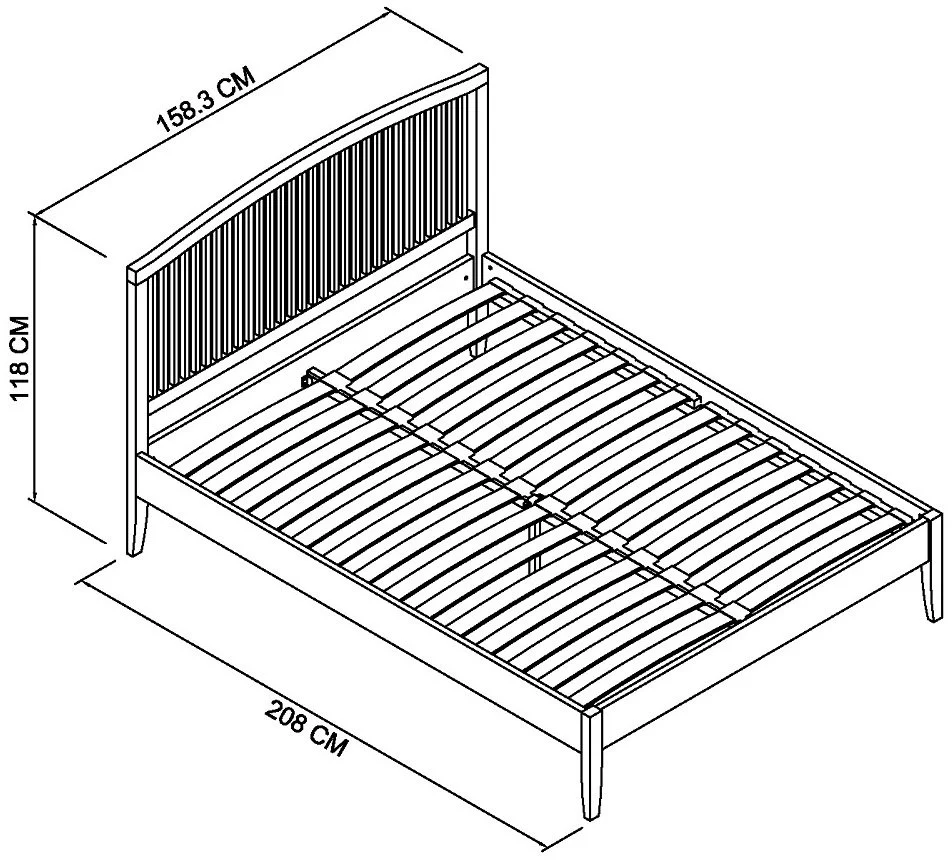 ASHBY WHITE 150CM SLATTED BEDSTEAD - Image 3
