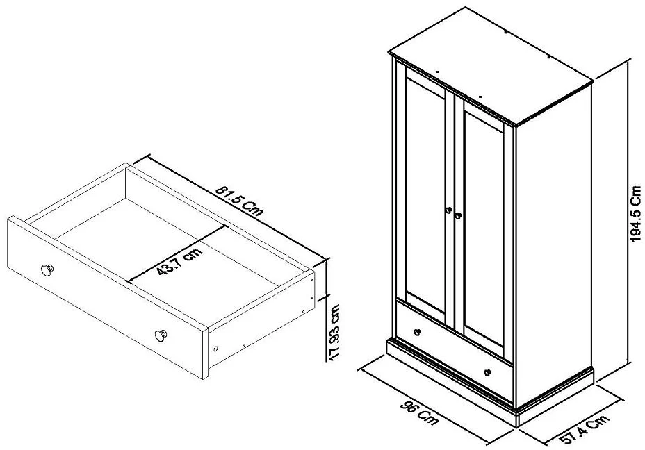 ASHBY WHITE DOUBLE WARDROBE - Image 3
