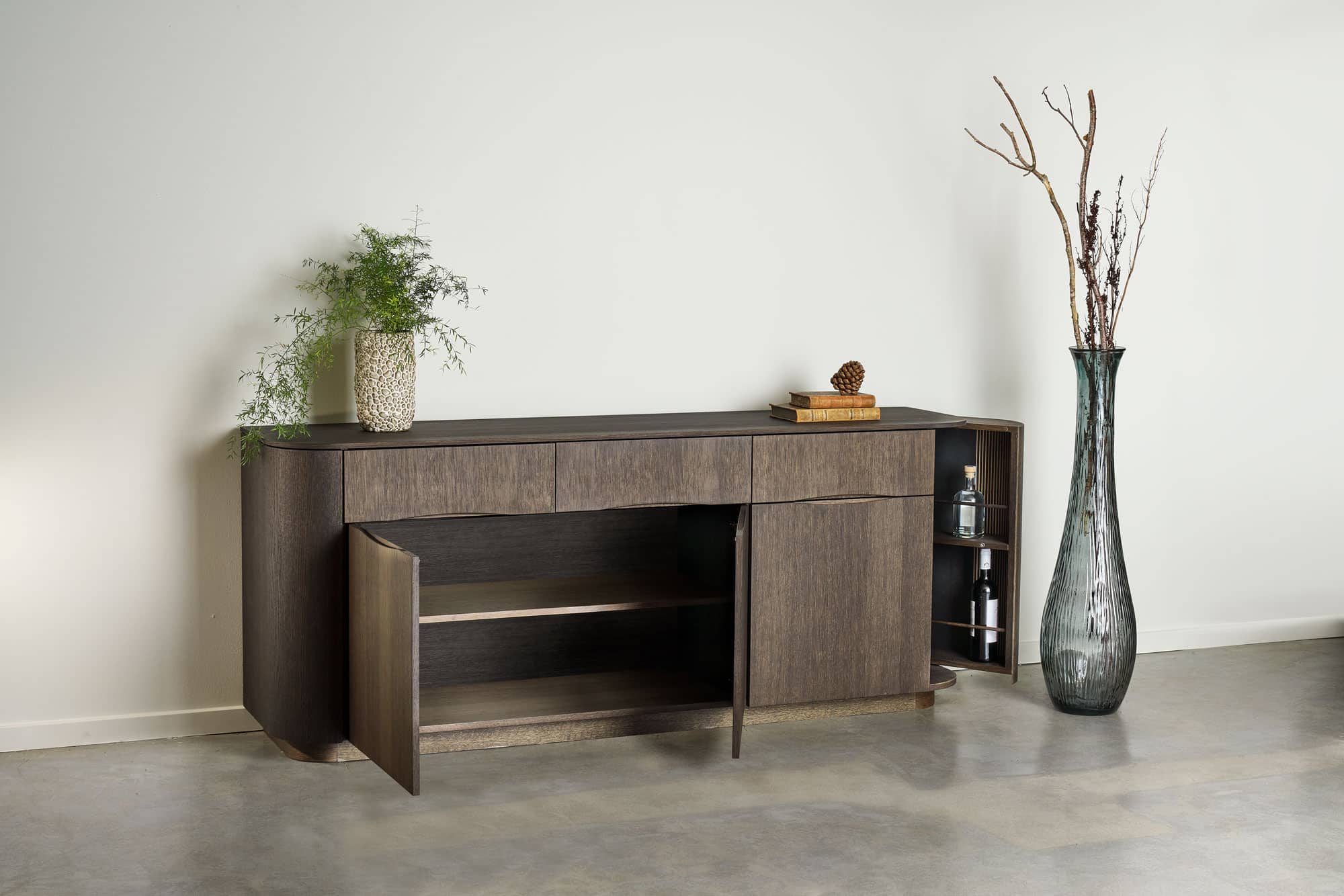 COLLUM 3 DOOR 3 DRAWER WALNUT DRAWER SIDEBOARD - Image 2