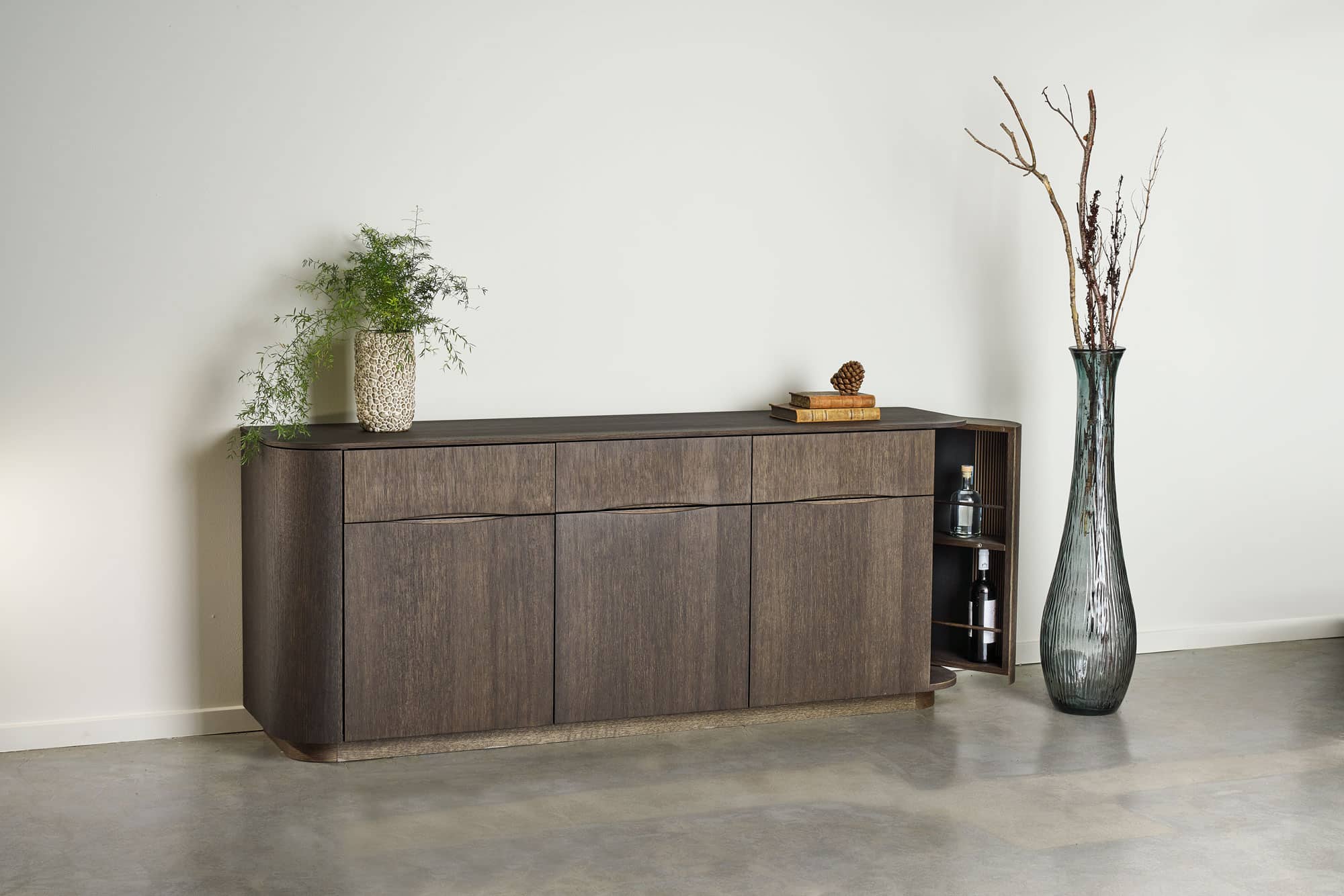 COLLUM 3 DOOR 3 DRAWER WALNUT DRAWER SIDEBOARD - Image 3