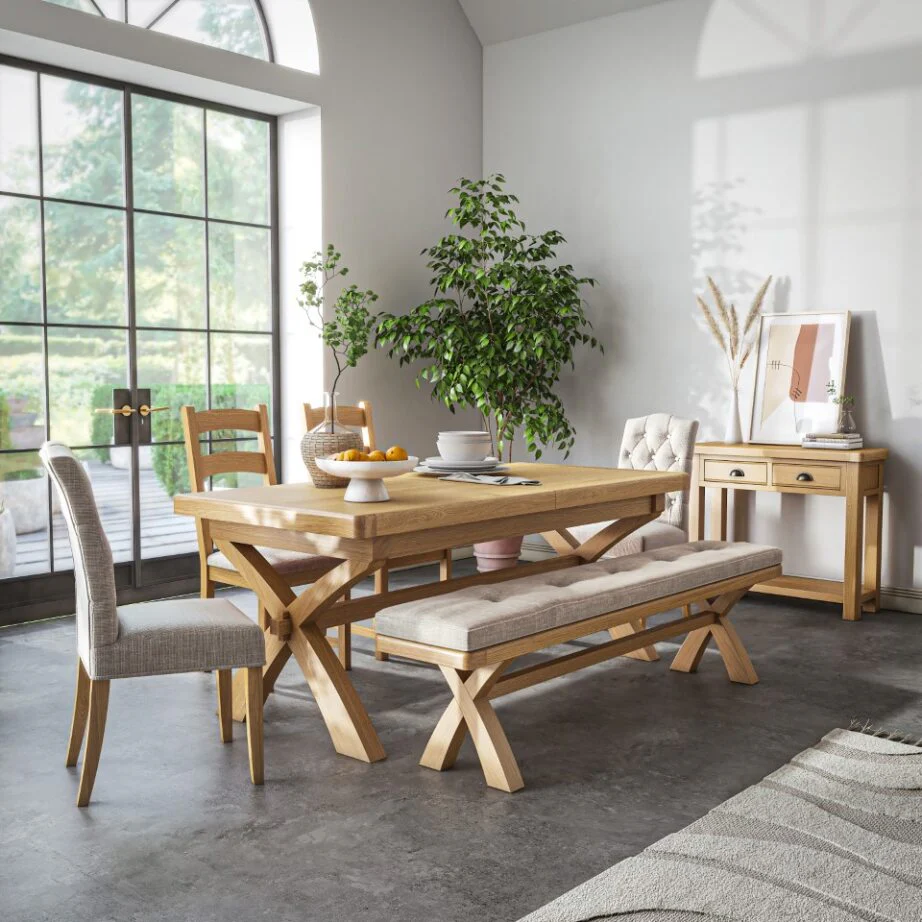 WOODLAND CROSS LEG EXTENDING TABLE - Image 2